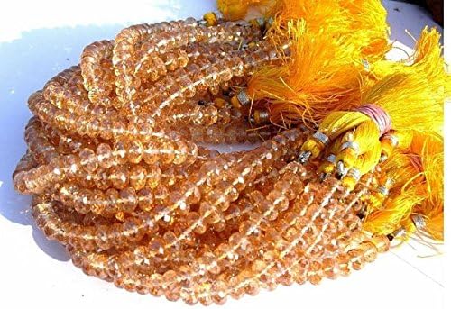 13 inch natural beads strand of 7mm faceted rondelle gold mystic quartz gemstone beads for DIY jewelry - necklace, bracelet, earring, ring.