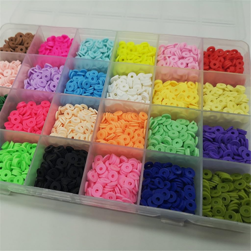 24-Lattice Letter Beads Colorful Soft Clay Pieces Boxed DIY Jewelry Accessories Bohemian Ocean
