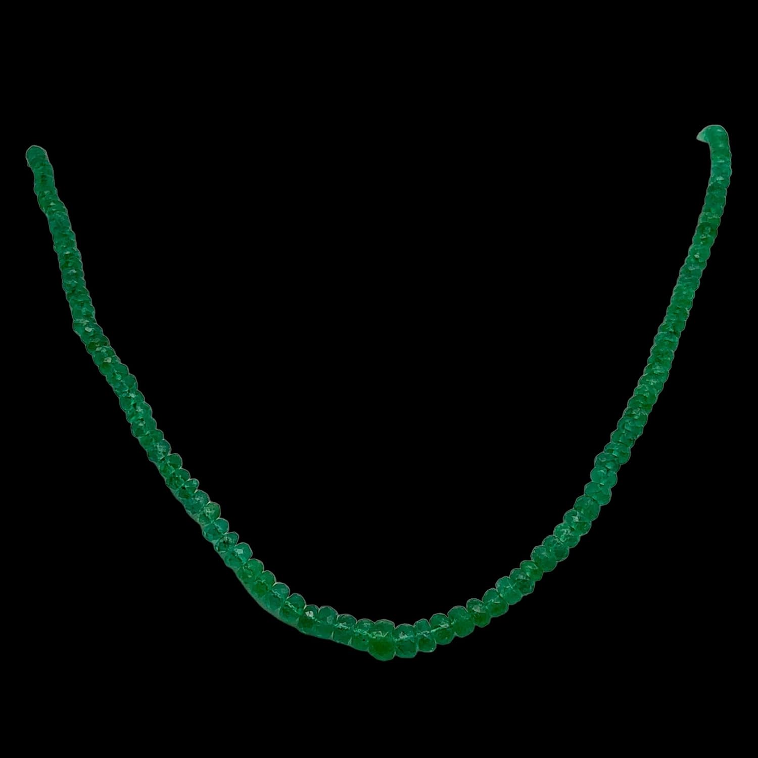 26.5cts Natural AAA Emerald Roundel Bead Strand 109901 for Jewelry Making