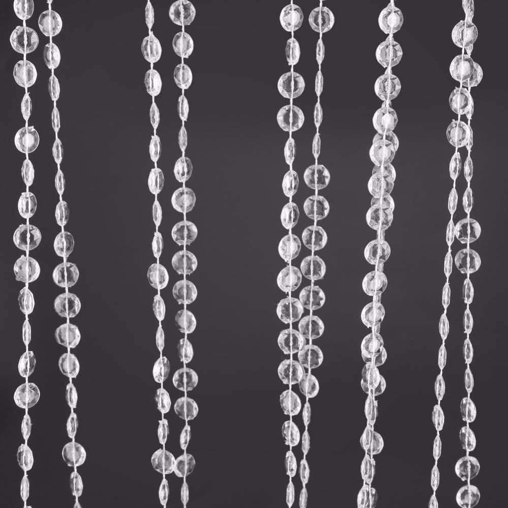 Party Decorations Transparent Clear Acrylic Crystal Bead Strand DIY Wedding Holiday Decoration Iridescent Garland Rhinestone 30m/roll