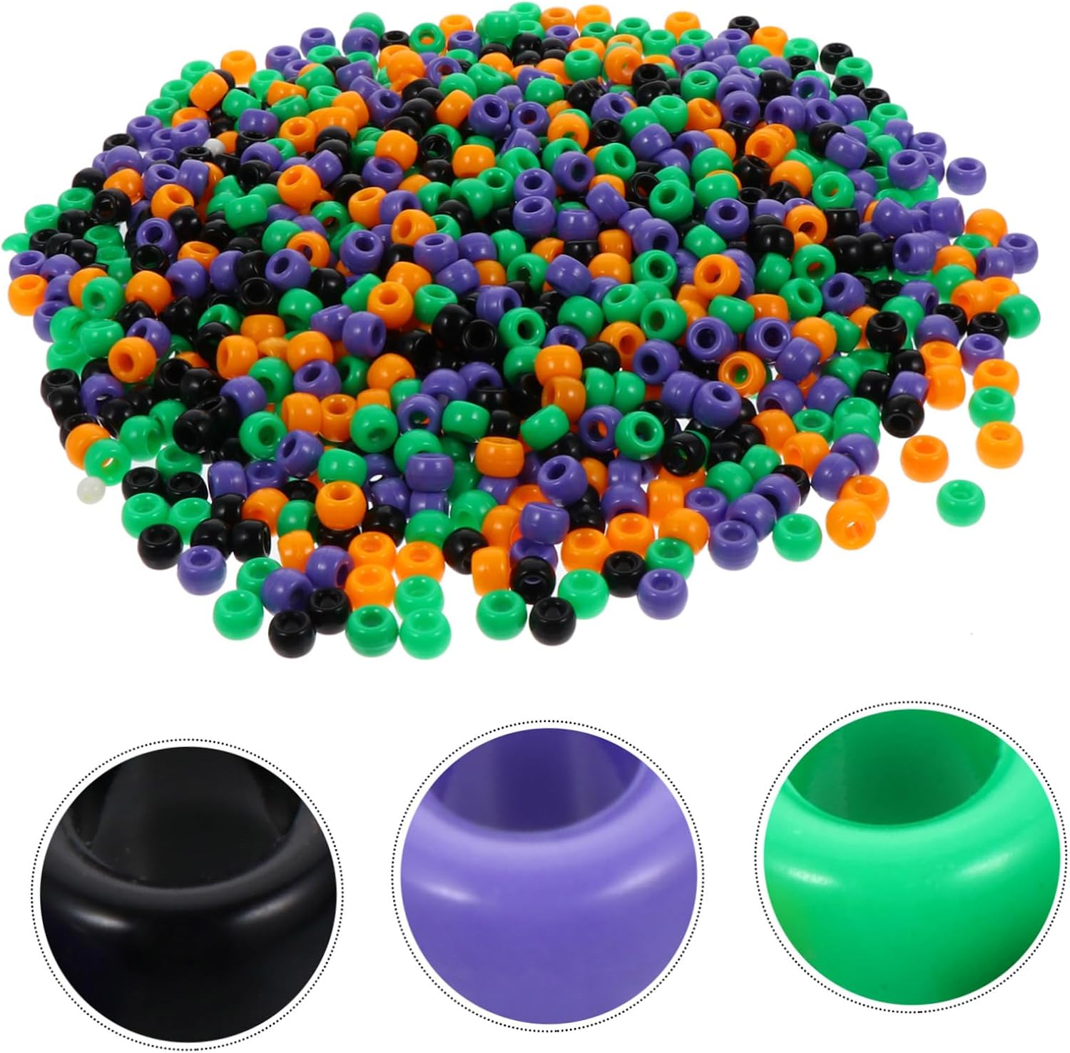TEHAUX 7pcs Halloween Beads for Crafts Plastic Loose Beads Approx for Bracelets Necklaces and Creative Jewelry Making