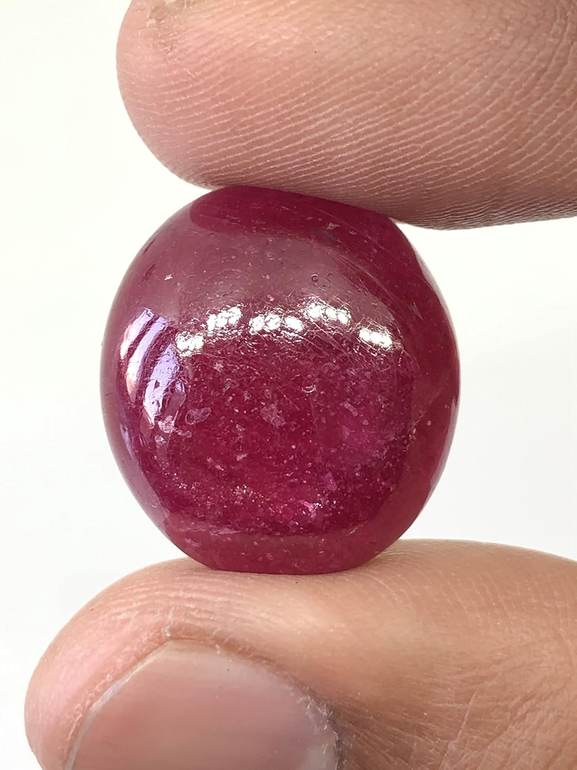 34.25 Ct Deep Red Ruby Oval Shape Cabochon Size 21x19 mm Unique Quality Valuable Loose Gemstone Best for Making Pendant/Ring Jewelry
