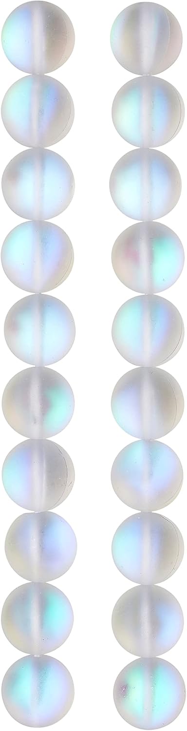 Bead Landing White Opal Glass Round Beads, 10mm, 12 Pack