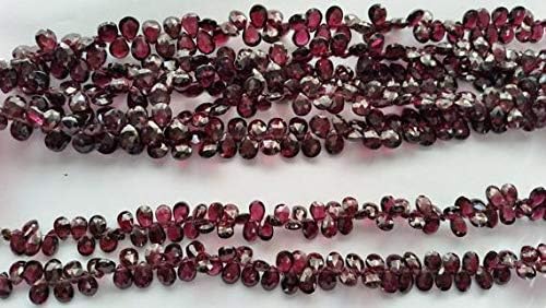 13 inch natural beads strand of 5x7mm faceted pear garnet gemstone briolletes beads for DIY jewelry - necklace, bracelet, earring, ring.