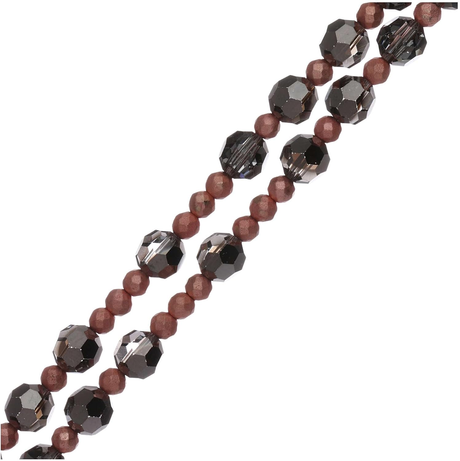 Rosary rosé Finished Beading Wire with Grey Strass Beads