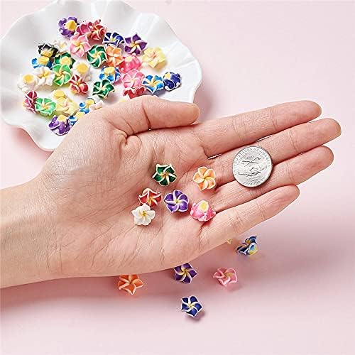 nt 200pcs Mixed Color Handmade Polymer Clay 3D Flower Plumeria Beads for Jewelry Making 12mm 15mm 20mm D118 (Item Diameter : 20x10mm)