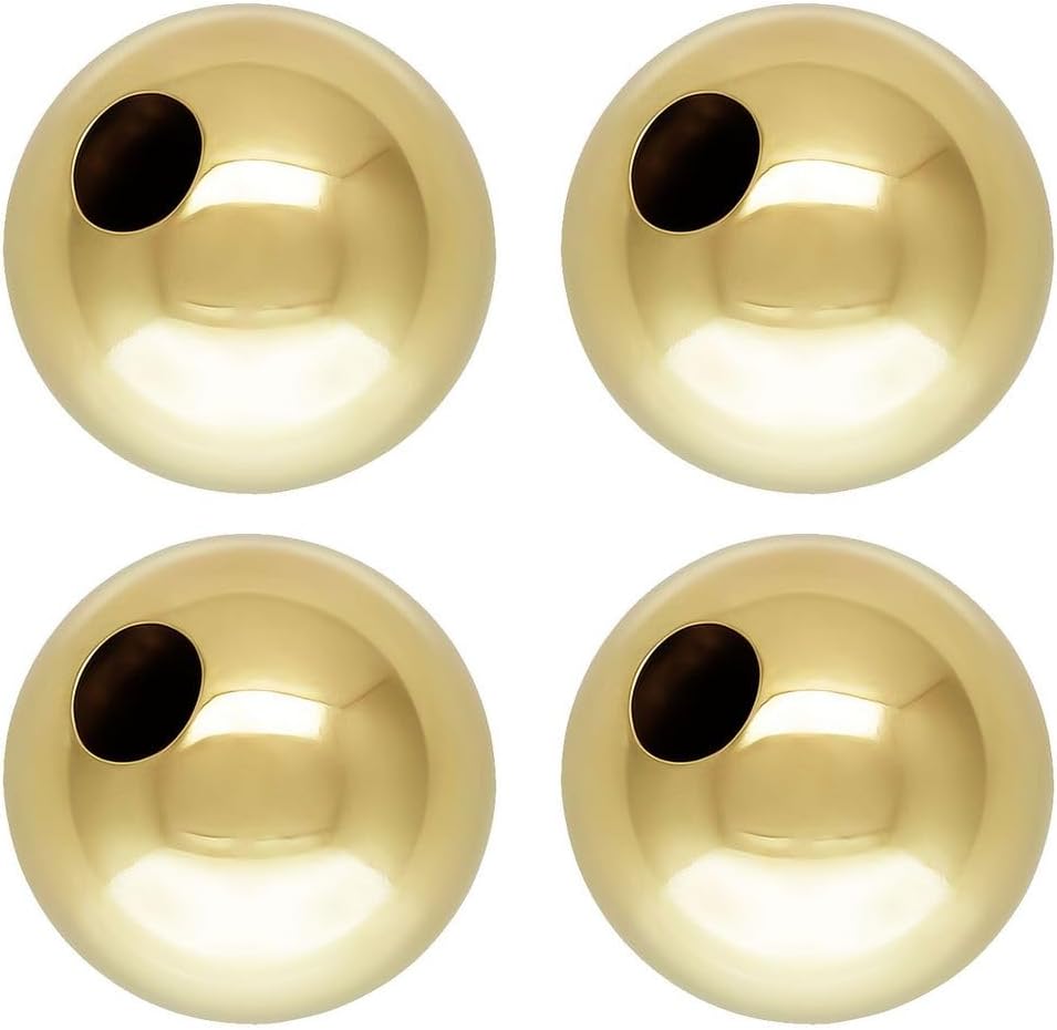 30pcs Adabele Real Yellow Gold Plated Sterling Silver Hypoallergenic 8mm Seamless Loose Round Spacer Beads for DIY Craft Jewelry Making SS343