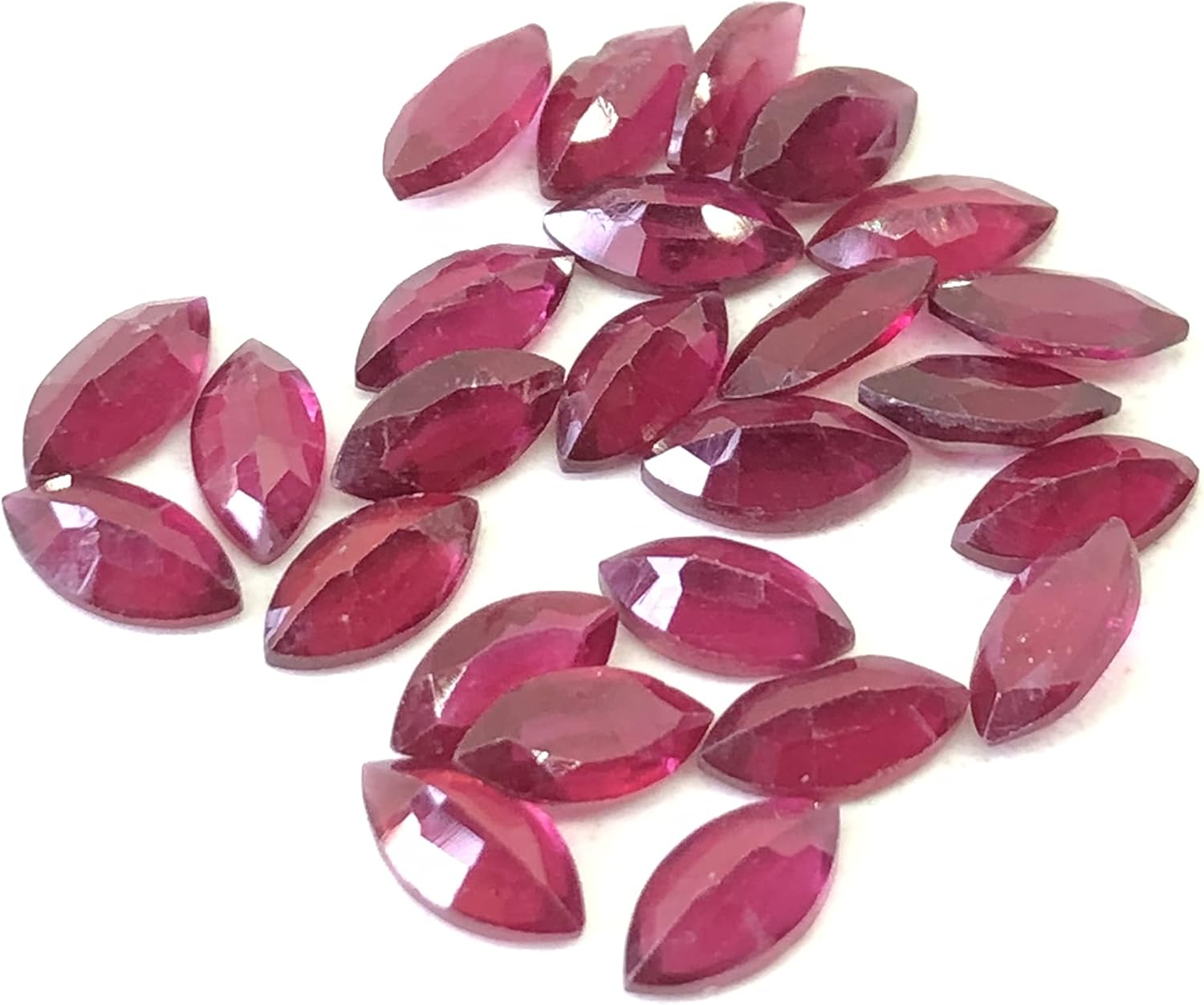 12.75 Ct Luster Ruby Marquise Shape Cut Faceted Size 7x3.50 mm Attractive 25 Pcs Wholesale Lot Unique Quality Loose Gemstone Best For Making Necklace, Pendant, Earring, Ring Jewelry- Matching Color Lot