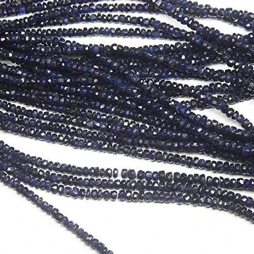 13 Strands Natural Blue Sapphire Faceted Loose Rondelle Gemstone Craft Beads Strand Lot 16 Inch Long 2.5mm 4mm Code-HIGH-27941