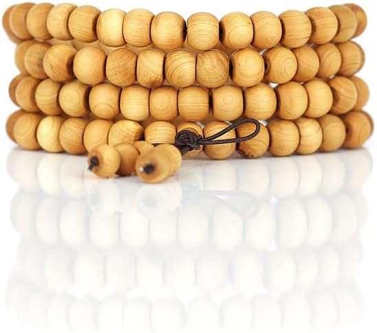 崖柏素珠珠手链手串项链民族风佛珠手链手串饰品工艺(崖柏珠手工7*9)