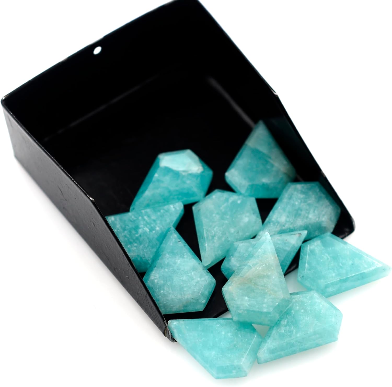 Natural Amazonite Stone Beads for Jewelry Making Faceted Slice Brilliant Cut 10X12 to 12X15 mm Diamond Shape Bead Loose Gemstone DIY pendant Charm Stones