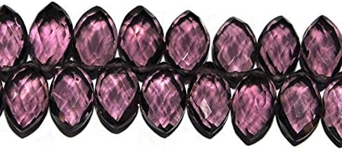 8 inch Strand of Natural Amethyst 8x12mm Marquise Faceted briolette Beads for DIY Jewelry Making. |BRIO_00202