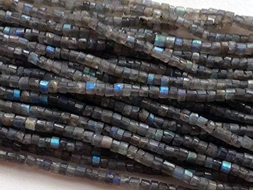 1 Strand Natural Labrarite Faceted Tyre Beads, Blue Fire Gem Stone, 4.5mm Flashy Blue Labrarite Beads, 13 Inch Code-HIGH-16589