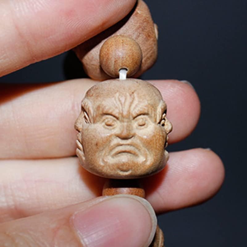 Mascot Wooden Crafts Wood Carving Art Wood Decoration Artwork 东加老山檀香雕刻珠四面佛佛珠手串2.0 1.8 1.5(东加老山檀香四面佛18M)