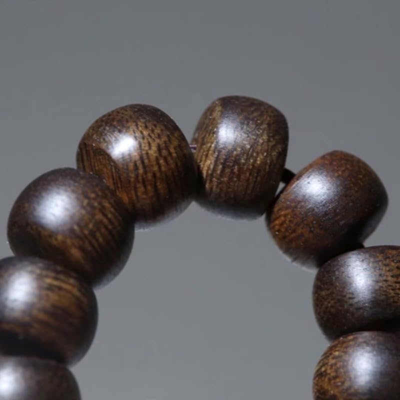 Brunei Qinan agarwood Apple Beads, 8mm*54 Beads, Nine-Part Meditation Beads with a Sweet, Cool, Milky Fragrance and Soft Qinan Texture
