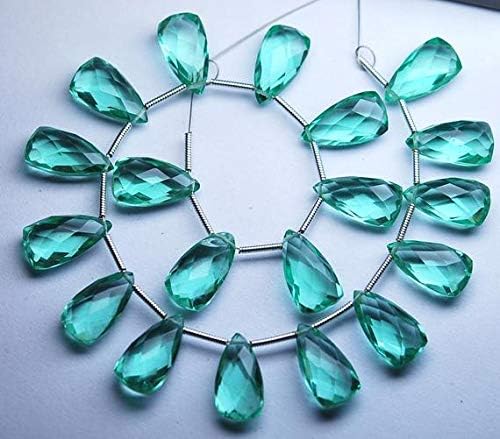 5 Matched Pairs,Fluorite Quartz Faceted Pyramid Trillion Shaped Briolettes,8x15mm Code-HIGH-53676