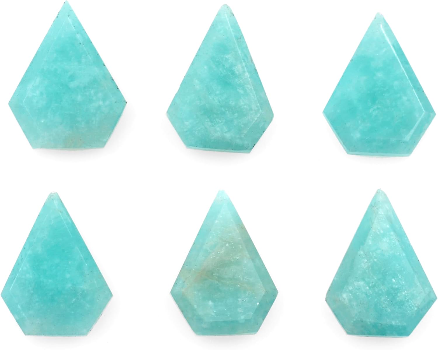 Natural Amazonite Stone Beads for Jewelry Making Faceted Slice Brilliant Cut 10X12 to 12X15 mm Diamond Shape Bead Loose Gemstone DIY pendant Charm Stones