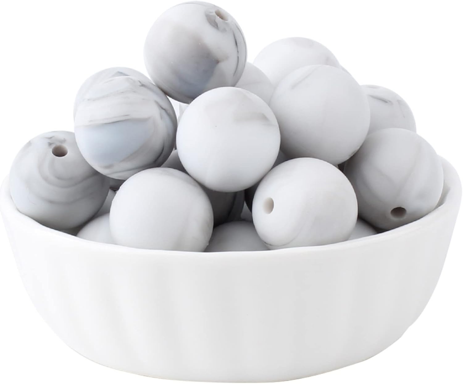 Silicone Beads for Keychain Making Kit 9mm Bulk Multi Color Mix Silicone Round Loose Pearl Beads Shaped Woman Beaded Jewelry Stretchy Beads DIY Mom Jewelry Necklace 50 Pieces (Light Green 59)