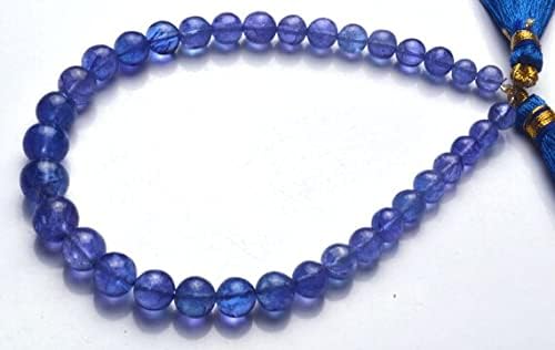 1 Strand Natural 7.5 Inch Strand Super Finest, Super Rare,Tanzanite Smooth Round Balls Briolettes 4.5 to 7 MM