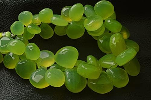 Beads Gemstone 1 Strand Natural 8 Inch Long Strand,Superb Green Color CHALCENY Smooth Heart Shape Briolettes 10 to 14 MM Code-HIGH-29519