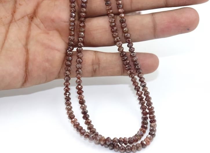 Rare Red Diamond Faceted Rondelle Beads 3.5-4.5mm Natural Diamond Faceted Bead Diamond Rondelle Bead for Making Jewelry