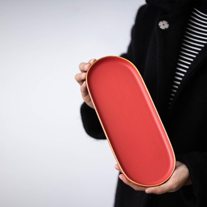 Tray Palace Black Tea Tray Ceramic Tray Home Office Kung Fu Tea Set Simple Small Dry Tea Tray Serving Trays