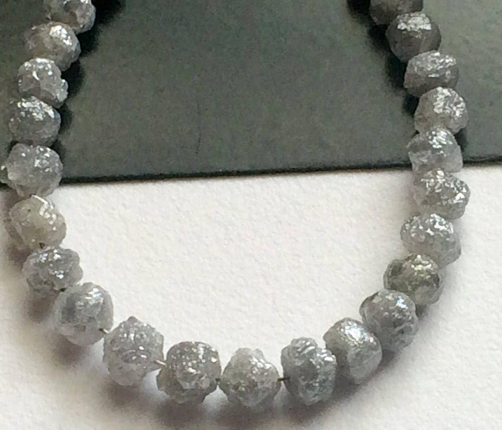 4-5mm Natural Rondelle Gray Raw Diamond Beads, Large Gray Rough Diamond Rondelle Beads, Gray Diamond Beads (5Pcs To 20 Pcs) - DDP230, 4-5 MM Approx.
