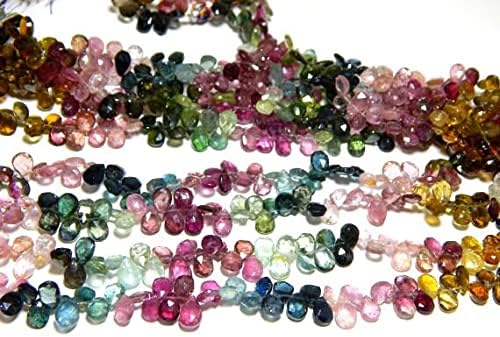 Multi Tourmaline Faceted Beads Pear Shape 5x7 to 5x8.mm 9.5