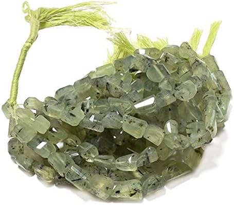 Prehnite Tumbles, Prehnite Beads, Step Cut Faceted Tumbles, AAA Gemstone, 11mm to 18mm Beads, 13 Inch Strand