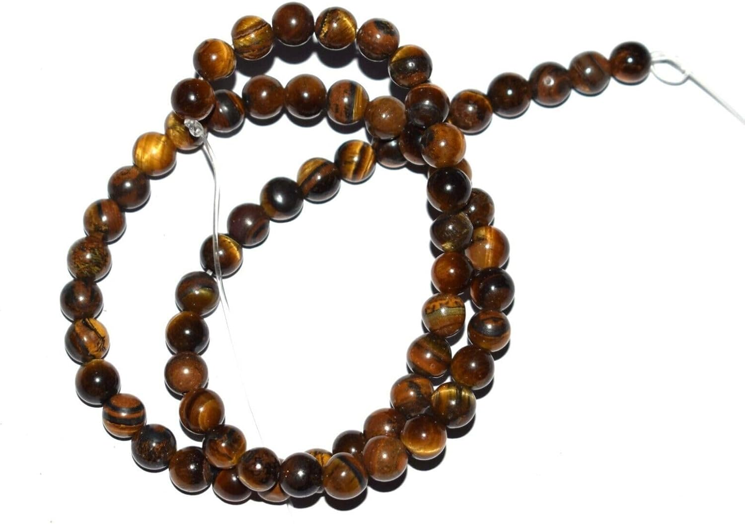 Natural Tiger's Eye Gemstone 6 mm Round Smooth Beads 13 in Loose 50 Strand CHIK-STRD-87757