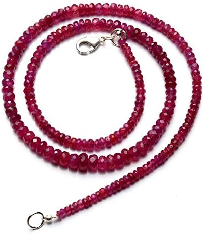 Super Rare Pink Sapphire 3 to 6MM Faceted Rondelle Beads 18 Inch Full Strand Pink Sapphire AAA Transparent Quality Beads Finished Necklace