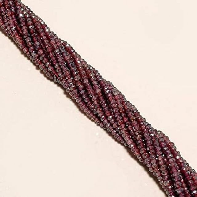Natural 13 inch Garnet Coated Faceted rondelle Beads 3mm-4mm lot of 10 Strands CHIK-STRD-95059