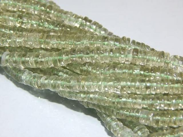 Green Amethyst Smooth Beads Tyre Shape 4x5.mm 16