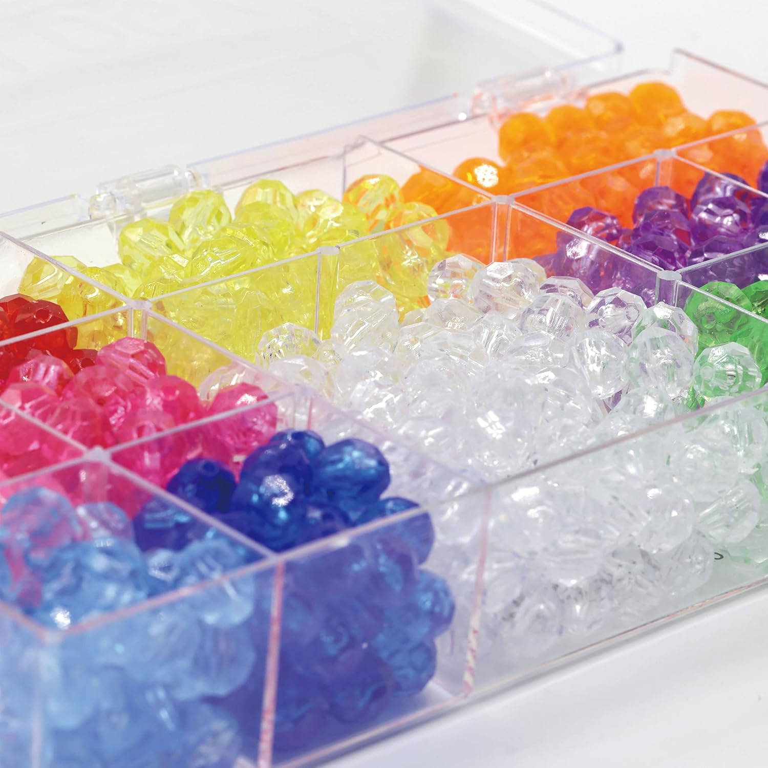 Creatology Multicolor Faceted Plastic Beads, 9 Packs: 610 ct. (5,490 Total), 9mm x 9.5mm
