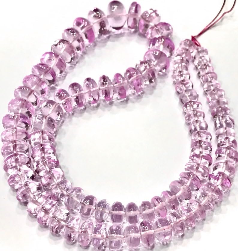 Natural PINK SAPPHIRE roundelle smooth Beads 7-12 MM 19 inch long string jewelry making gemstone beads for necklace bracelet