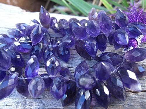 Amethyst Beads briolettes Pointed Faceted Full Strand Stone Natural Gemstone 10mm X 5mm
