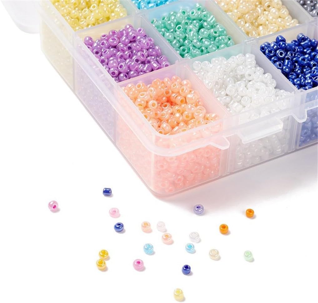 15 Color Glass Cream Millets Beads Set Handmade Beading Material Jewelry Accessories