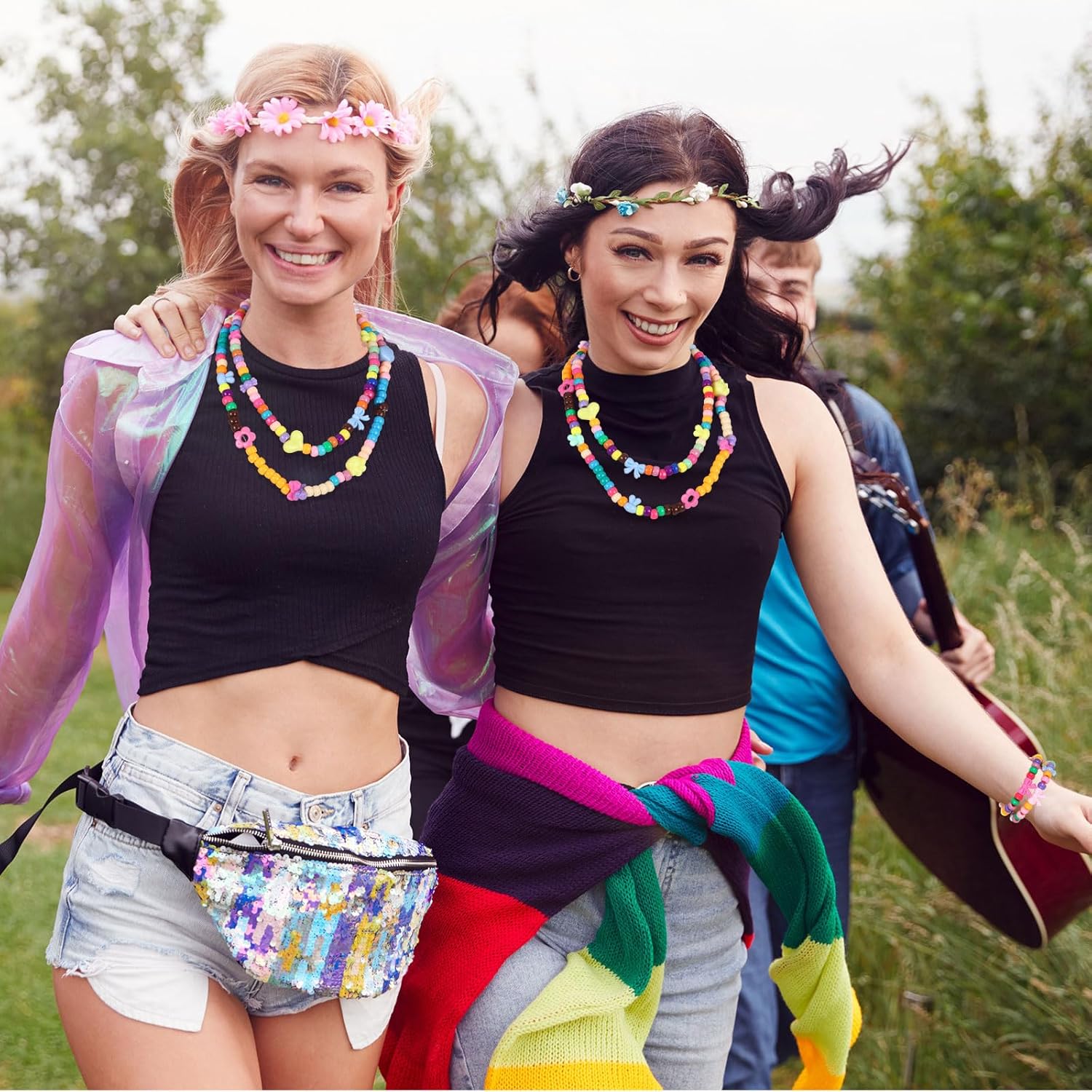 21000 Pcs Pony Beads Bulk 6 x 9 mm Mix Shapes Plastic Kandi Beads for Bracelet for Multicolor Craft Making Rainbow Necklace Jewelry Key Chain DIY Braids, 50 Colors