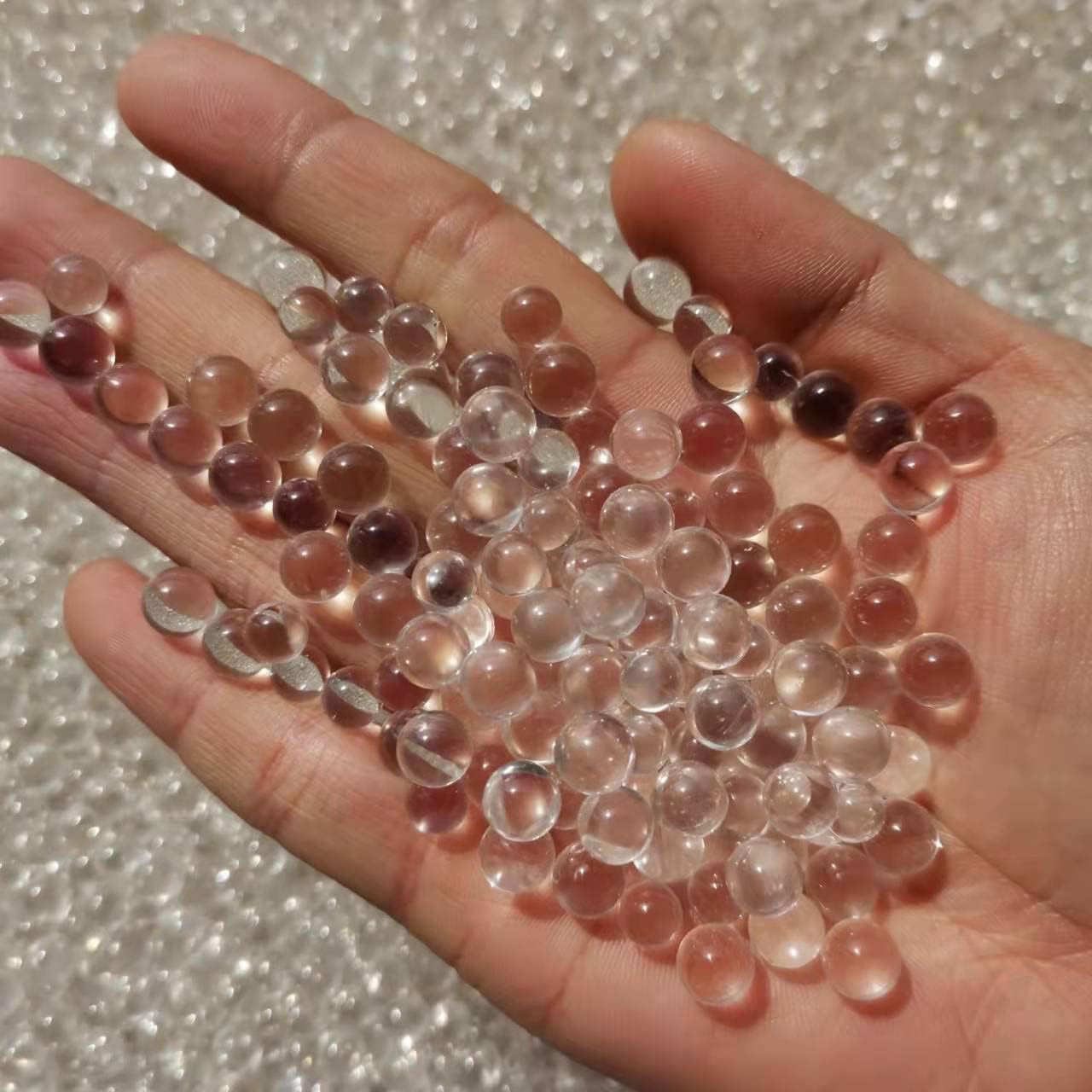Natural Clear Quartz Cystal Small Size Sphere Transparent Quartz Round Loose Beads for Jewelry Making DIY (Color : 300g)