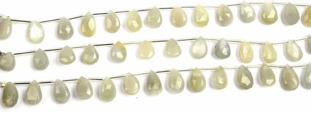 Gray Moonstone Faceted Pear 8 inch Bead Strand 11X9-16X9 MM & 82 Carats Natural Semi Precious Gemstone Birthstone Jewelry Making Necklace CHIK-STNRD-25454