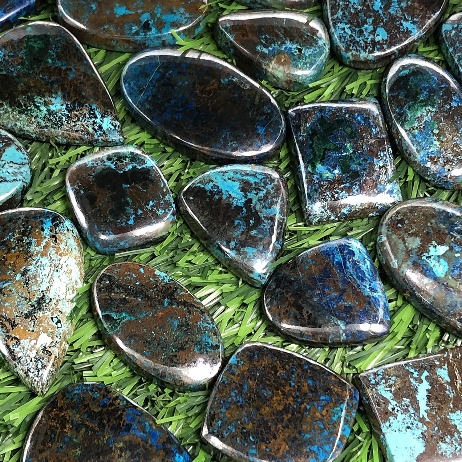 Natural CHRYSOCOLLA N Gemstone Loose Cabochon Lot For Jewelry Making, Loose Gemstone For Ring, Earring & Pendant Necklace, Jewelry Making Cabochons, Healing Gemstones