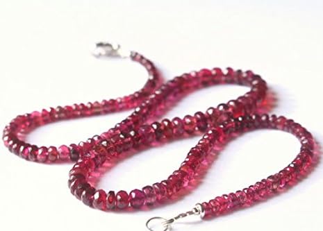 rubellite tourmaline necklace gemstone natural tourmaline birthstone present gift bride jewelry vibrant pink gemstone necklace 4-6 mm 42 cm