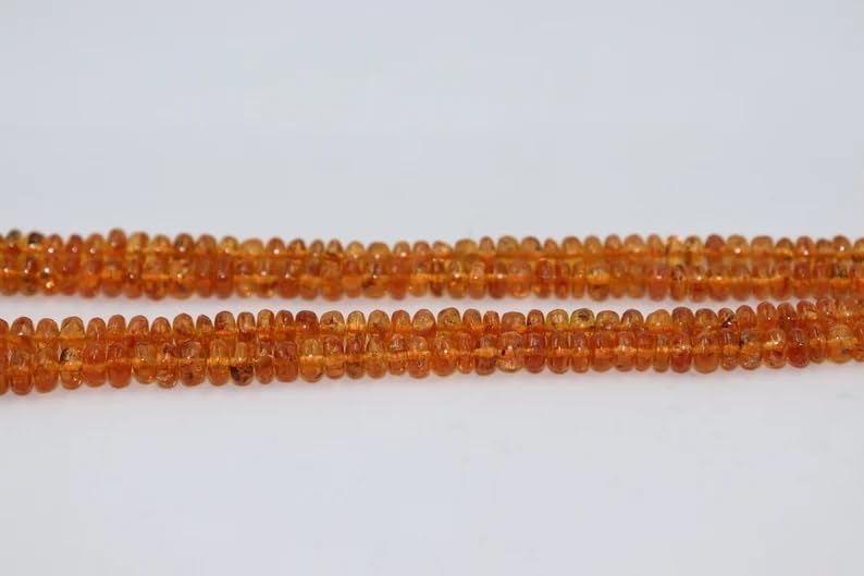 Spessartite Garnet Smooth Rondelle Beads 4-6 mm AAA Mandarin Garnet Beads Orange Garnet Smooth Beads Fanta Garnet Plain Beads