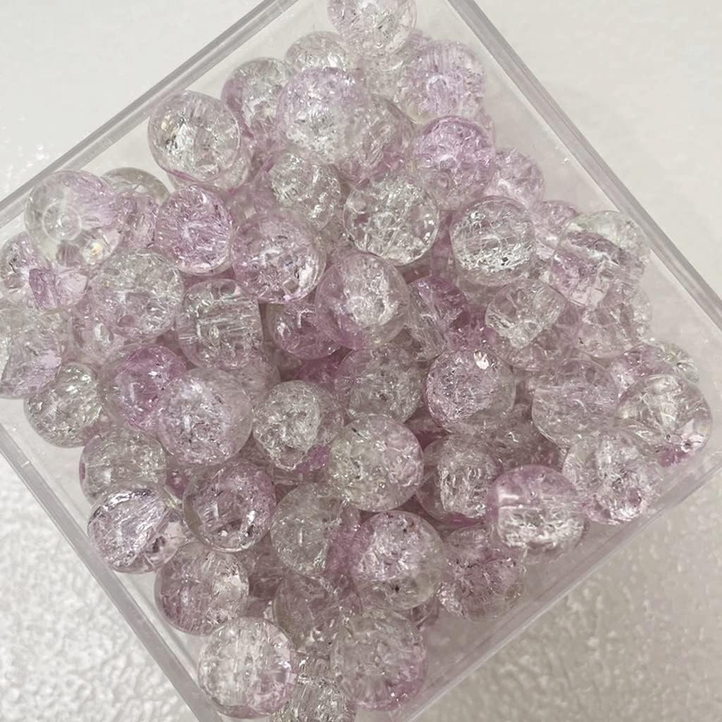 Jewelry Accessories 10mm Cracked Beads Jade Broken Beads Burst Beads DIY Accessories(D) (Black 10mm)