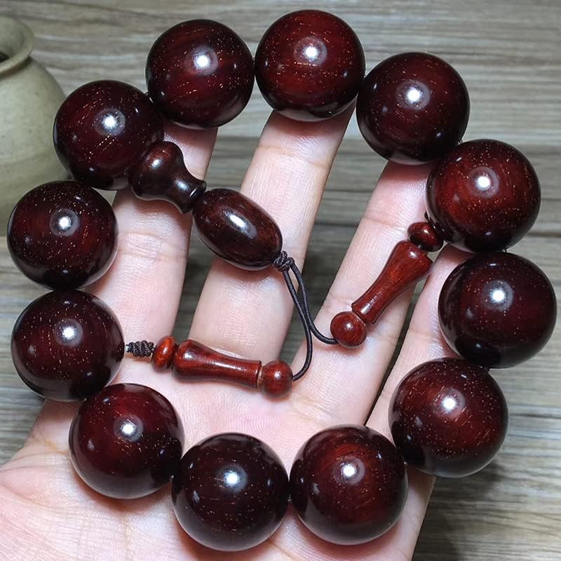 Mascot Wooden Crafts Wood Carving Art Wood Decoration Artwork 小叶紫檀2.0×12颗近满金星泥料玻璃底佛珠手串 男女念珠佛珠(小叶紫檀近满金星泥料)