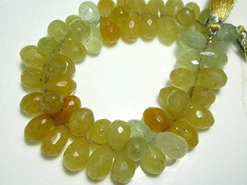 299 Carat- Helior Faceted Tear Drops- 8 Inch Long Strand -Stones Measure- 12x8-14x8mm Code-HIGH-6883