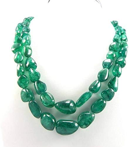 LOVEKUSH LKBEADS Emerald 9-11x17-25 mm Smooth Tumble Nuggets 2 Strand 17 Inches Code-HIGH-47722