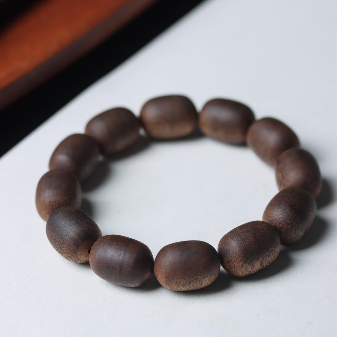 Hainan Green Agarwood Jujube Beads - Fully Matured Honey-Formed Floral Honey Sweetness 1.4×1.6×12mm Sink-Grade