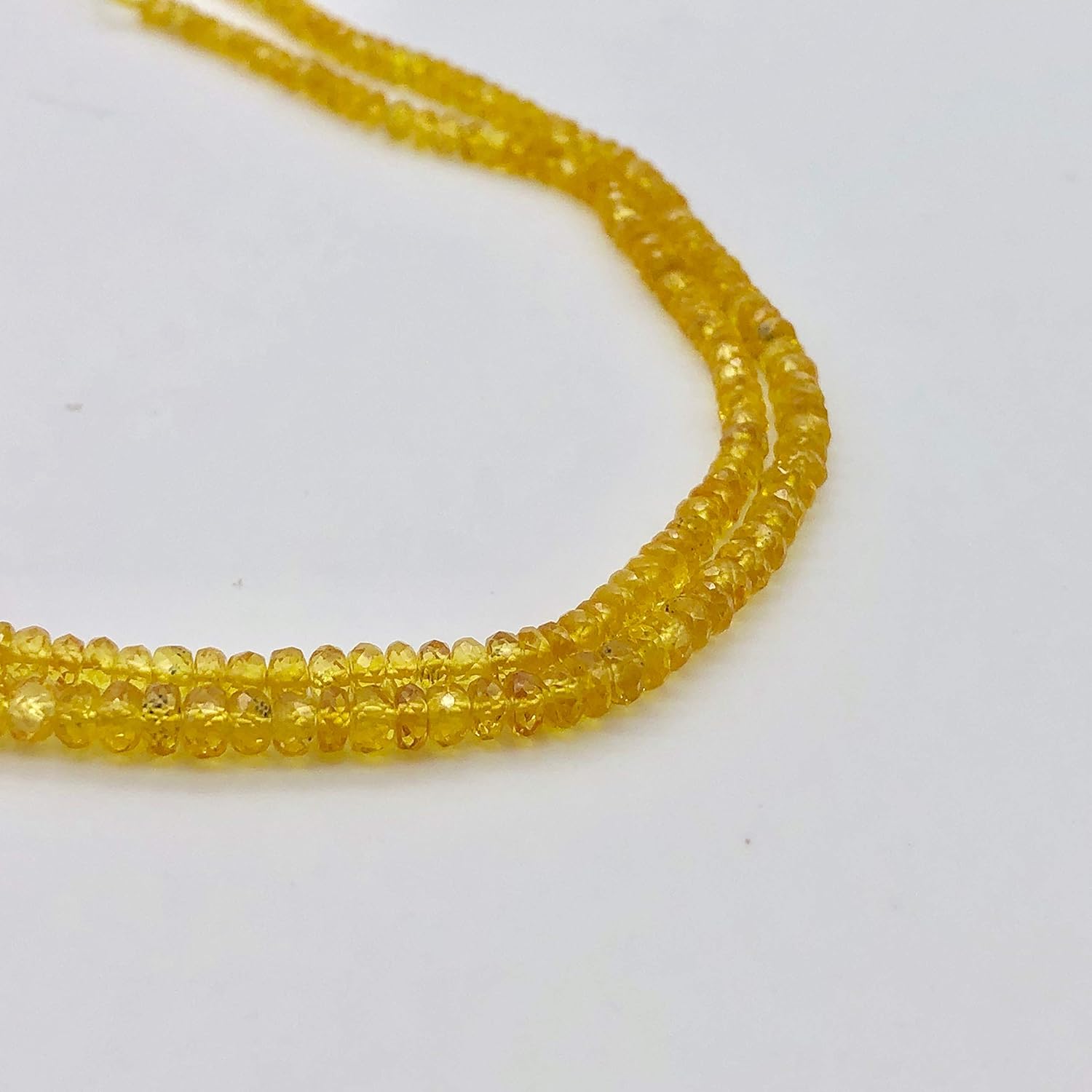 50cts Natural Canary Yellow Sapphire Faceted Beads 105734 for Jewelry Making