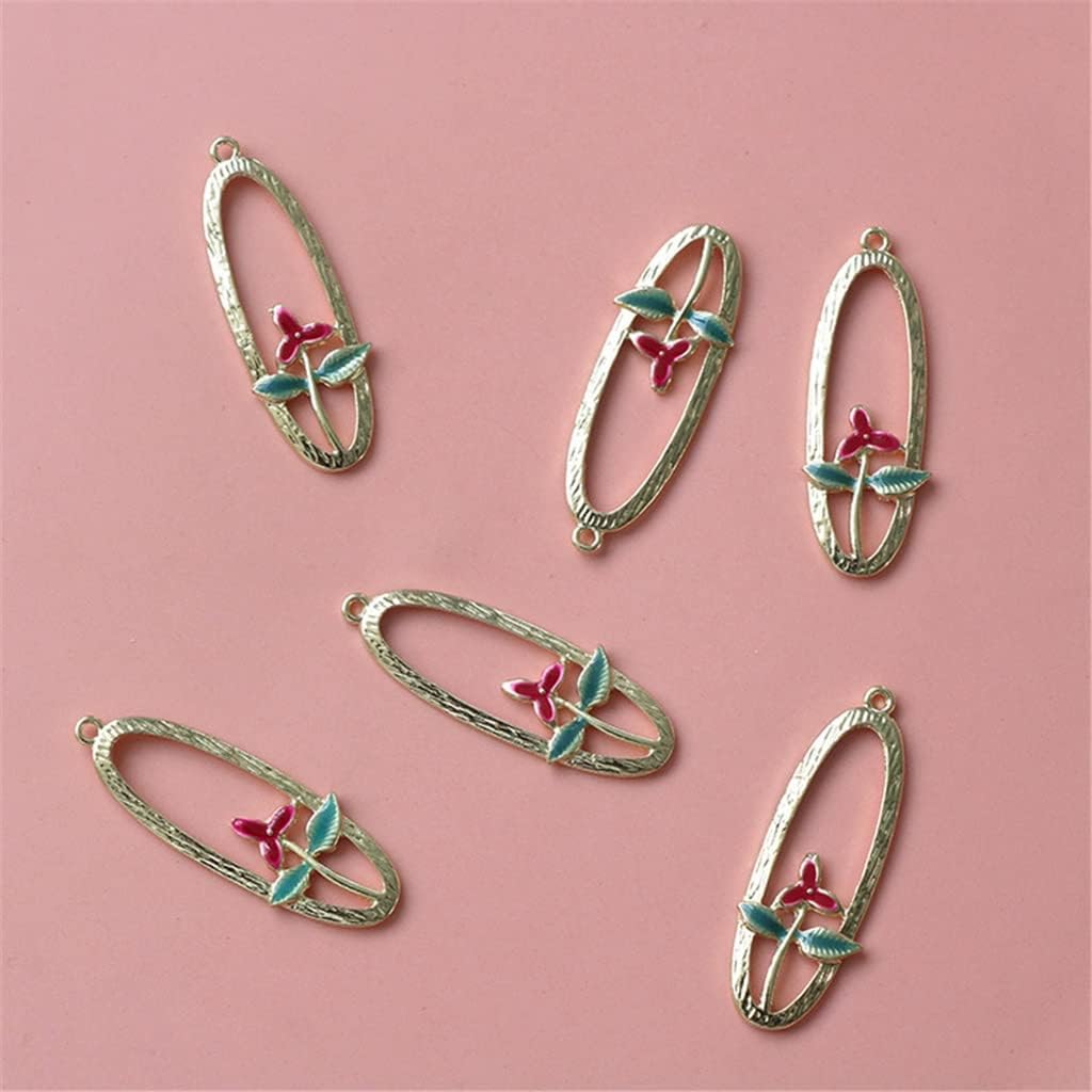 SIDUFHAOPKLL Vintage Rose Alloy Oil Drip Earrings Jewelry Accessories Pendant Handmade DIY Making Material Kit(Black)